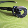 Personalized Mens Leather and Washer Necklace -- Name Initials Date