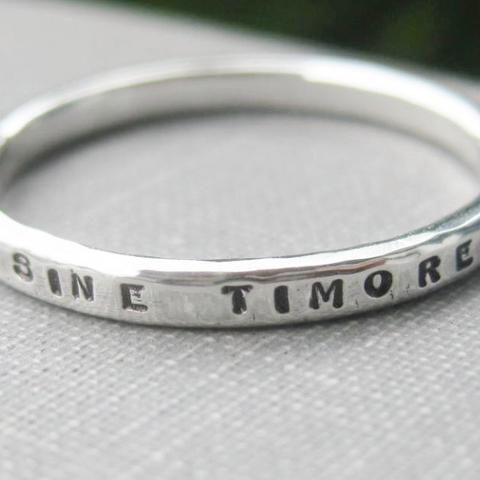Personalized Ring - Tiny Font, Heavier Silver