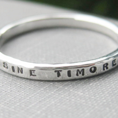 Personalized Ring - Tiny Font, Heavier Silver