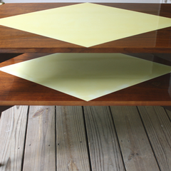 Harlequin Mid Century Danish Modern Coffee Table with Shelf Solid Wood