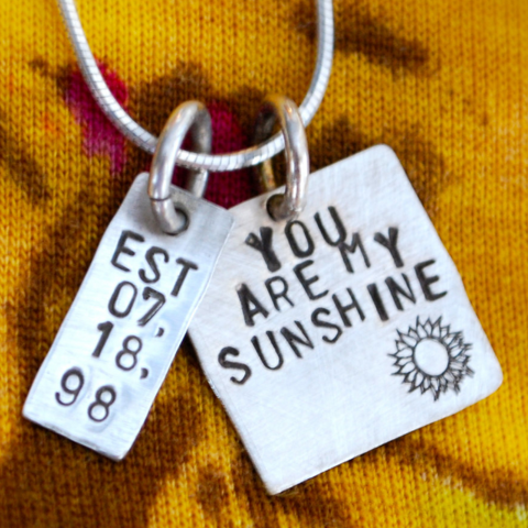 You are my Sunshine Sterling Silver Personalized Charms Necklace